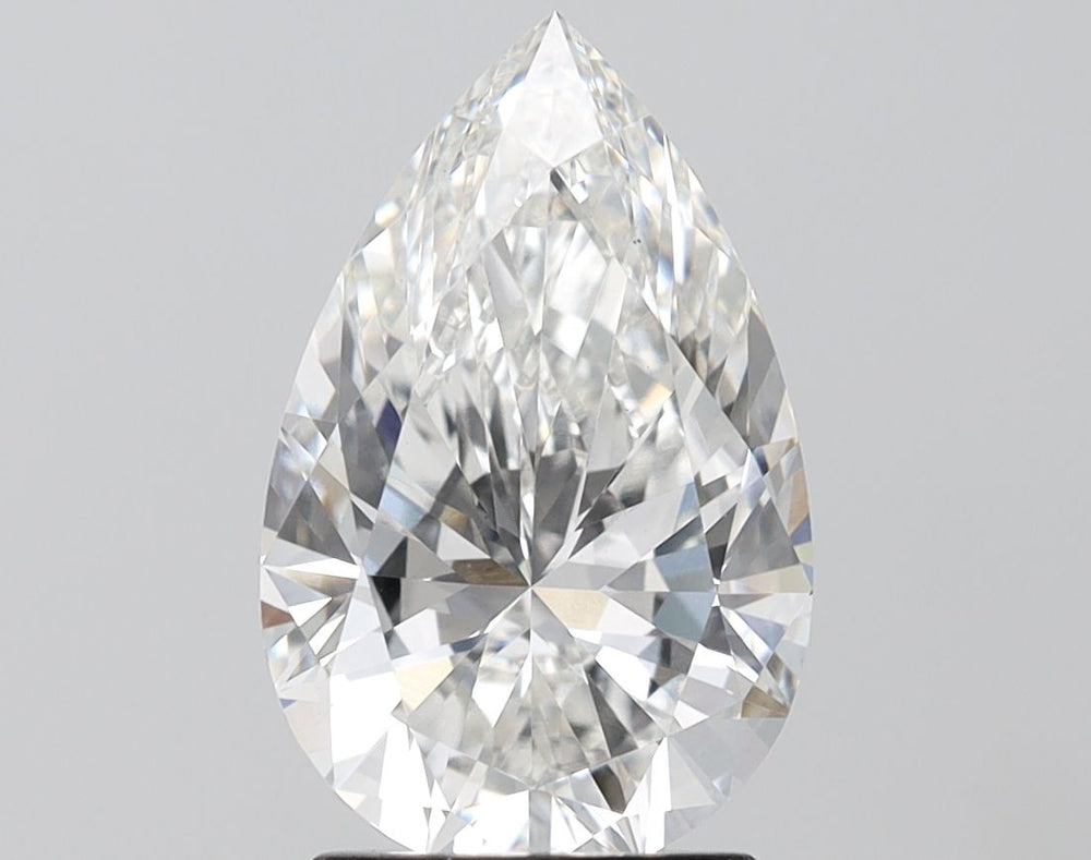 3.02 Carat Pear Lab Diamond with  Cut Diamond in 14KT  view 1
