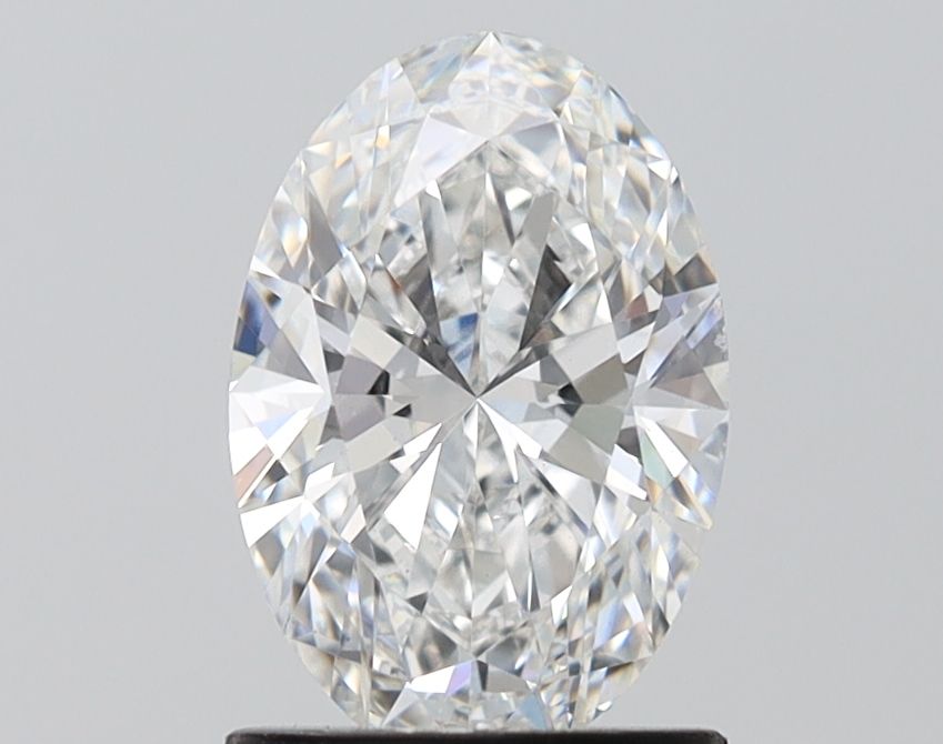 1.6 Carat Oval Lab Diamond with  Cut Diamond in 14KT  view 1
