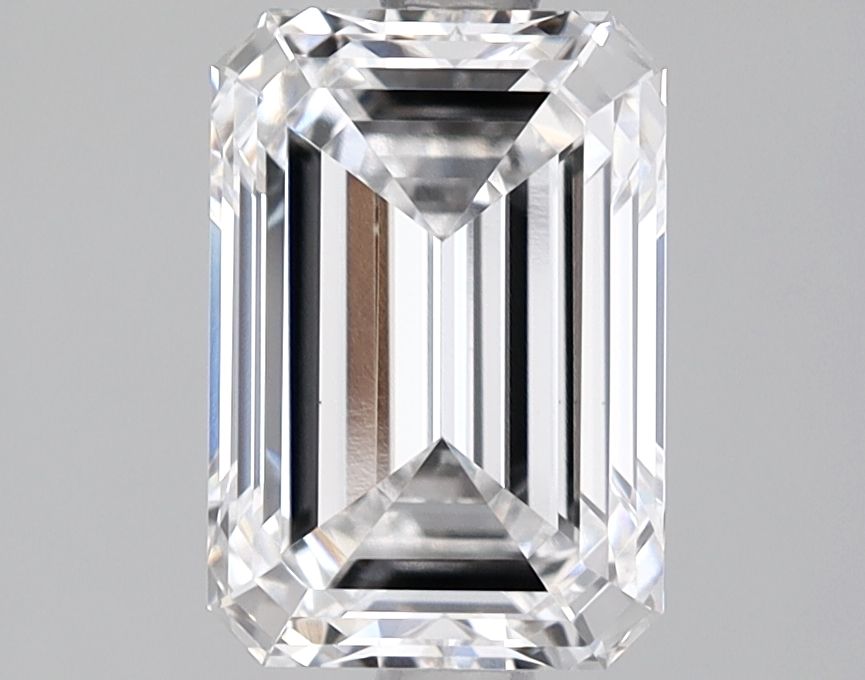 2.07 Carat Emerald Lab Diamond with  Cut Diamond in 14KT  view 1
