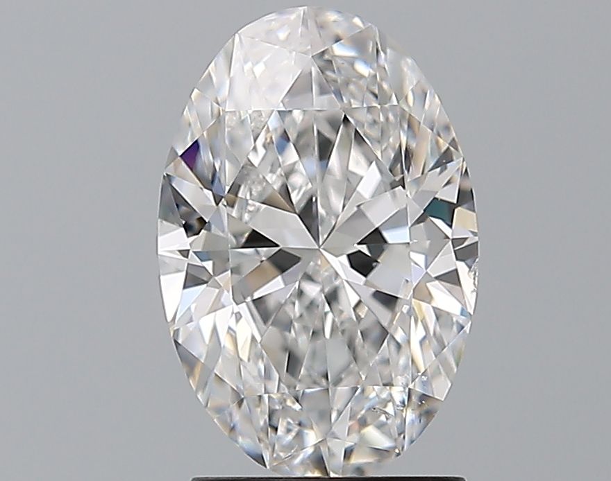 2.0 Carat Oval Natural Diamond with  Cut Diamond in 14KT  view 1
