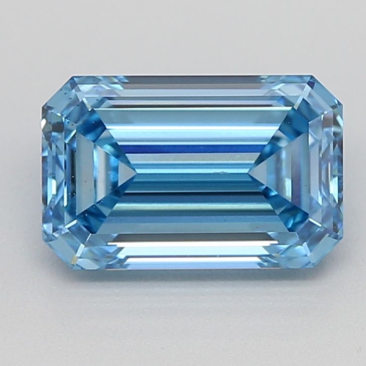 1.1 Carat Emerald Lab Diamond with  Cut Diamond in 14KT  view 1
