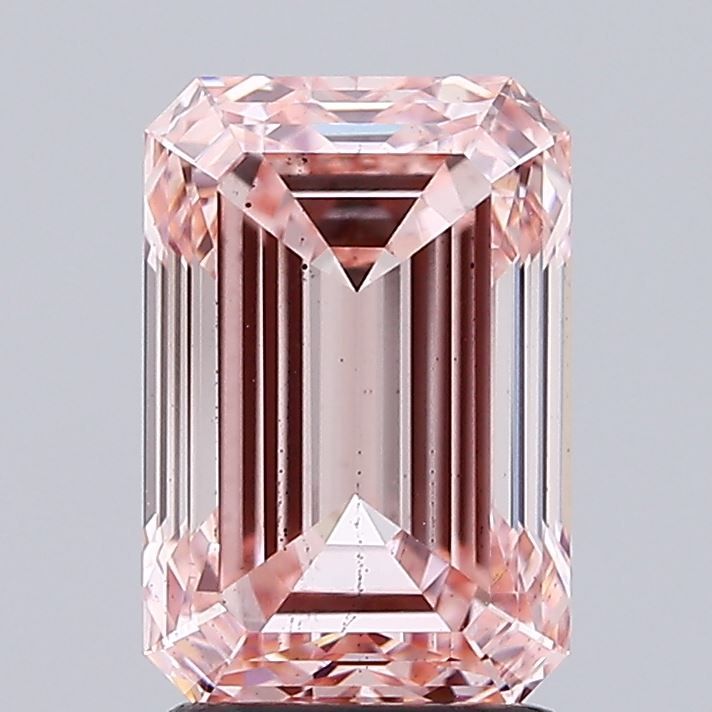 2.65 Carat Emerald Lab Diamond with  Cut Diamond in 14KT  view 1
