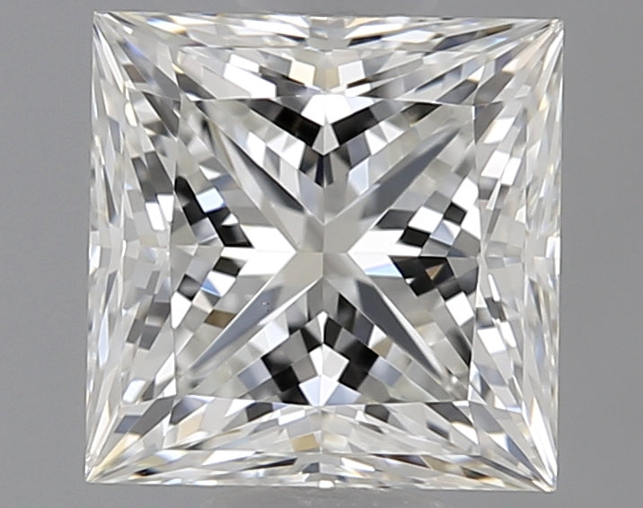 1.21 Carat Princess Natural Diamond with  Cut Diamond in 14KT  view 1
