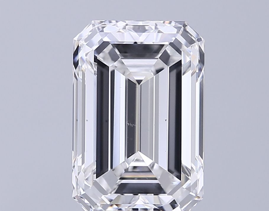 4.71 Carat Emerald Lab Diamond with  Cut Diamond in 14KT  view 1
