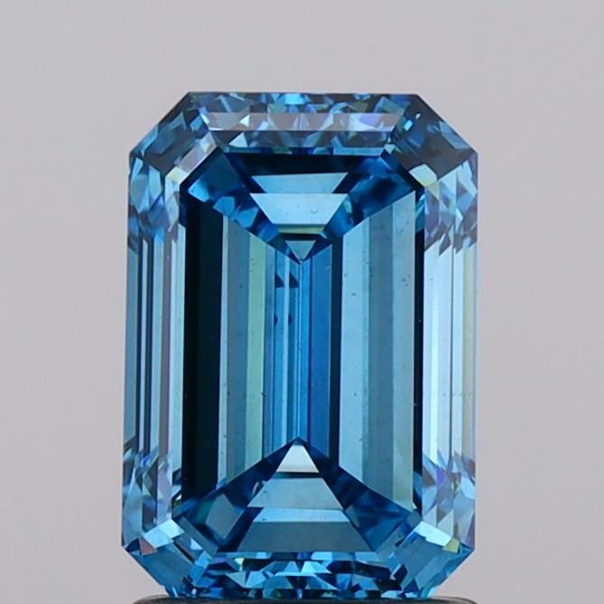 2.0 Carat Emerald Lab Diamond with  Cut Diamond in 14KT  view 1
