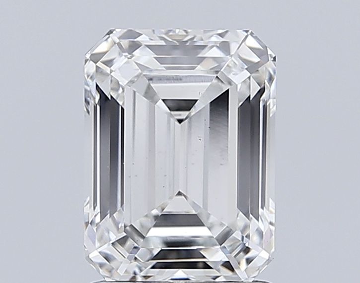2.63 Carat Emerald Lab Diamond with  Cut Diamond in 14KT  view 1
