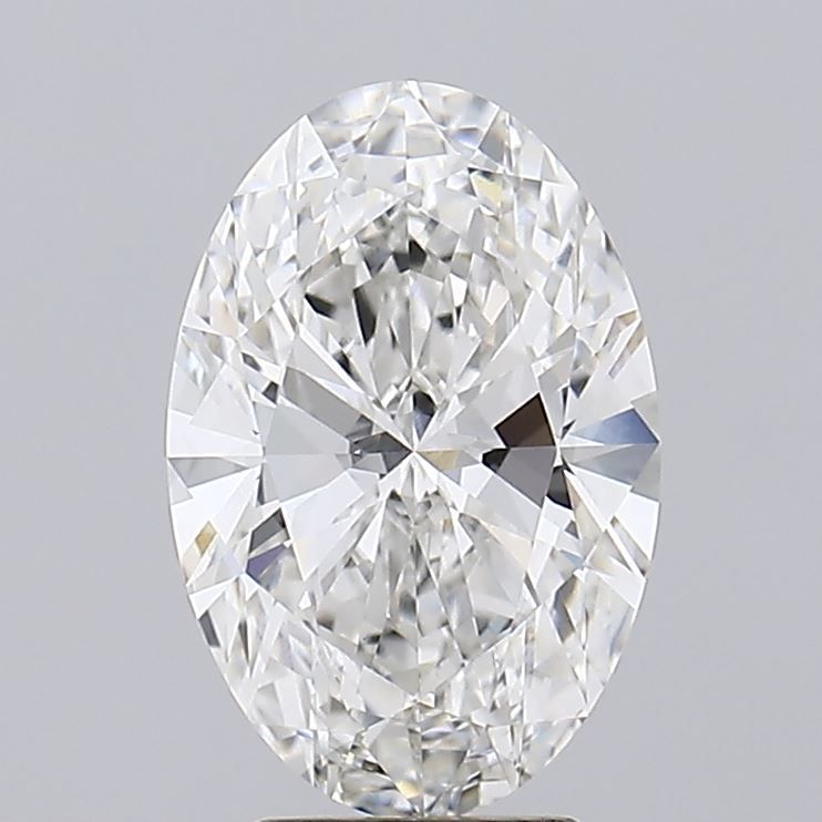 3.71 Carat Oval Lab Diamond with  Cut Diamond in 14KT  view 1
