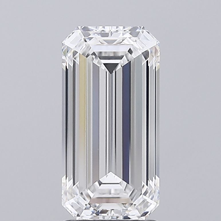 2.7 Carat Emerald Lab Diamond with  Cut Diamond in 14KT  view 1
