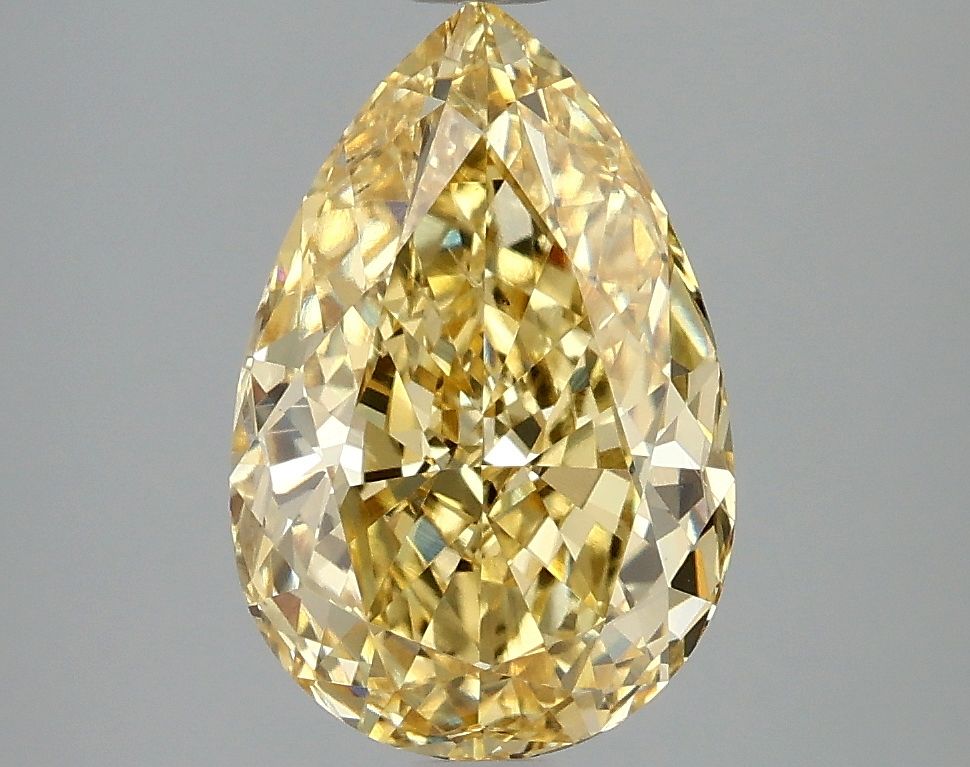 2.93 Carat Pear Lab Diamond with  Cut Diamond in 14KT  view 1
