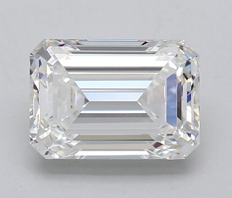 2.0 Carat Emerald Lab Diamond with  Cut Diamond in 14KT  view 1
