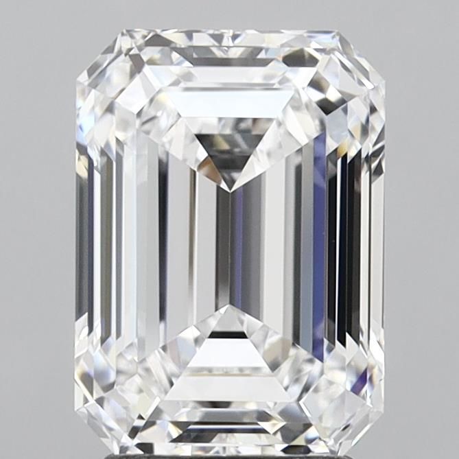 3.34 Carat Emerald Lab Diamond with  Cut Diamond in 14KT  view 1
