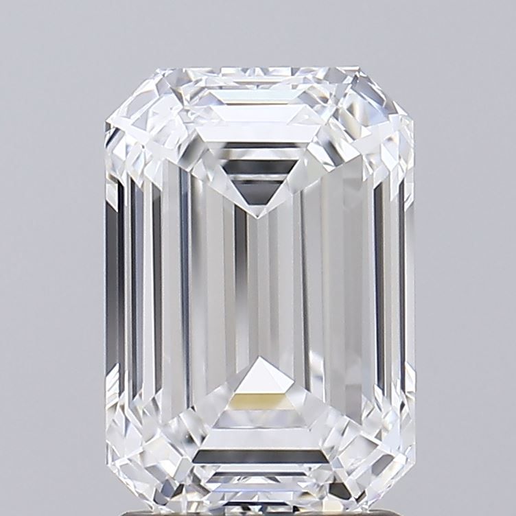 2.1 Carat Emerald Lab Diamond with  Cut Diamond in 14KT  view 1
