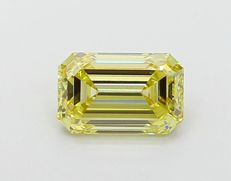 1.5 Carat Emerald Lab Diamond with  Cut Diamond in 14KT  view 1
