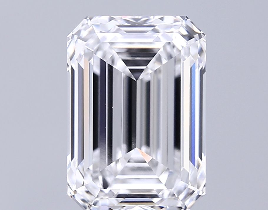 5.05 Carat Emerald Lab Diamond with  Cut Diamond in 14KT  view 1

