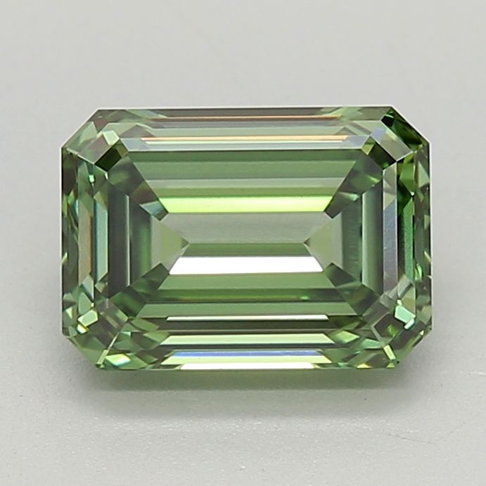 1.53 Carat Emerald Lab Diamond with  Cut Diamond in 14KT  view 1
