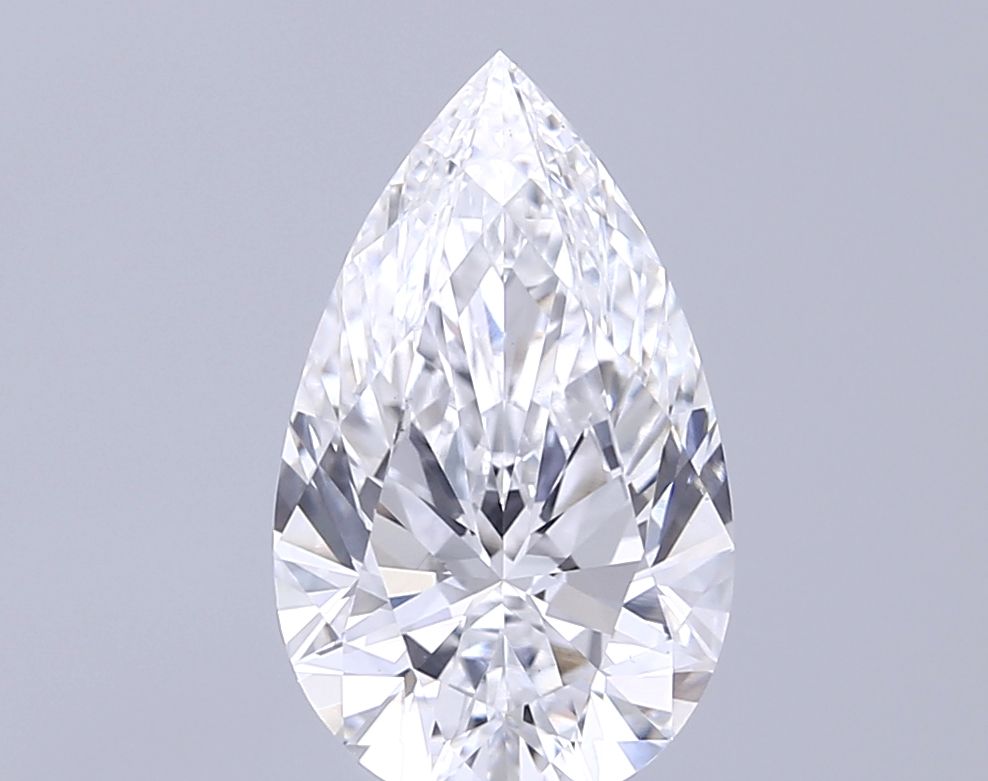 3.11 Carat Pear Lab Diamond with  Cut Diamond in 14KT  view 1
