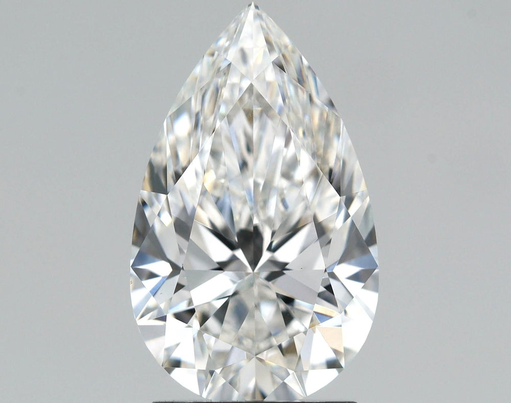 2.1 Carat Pear Lab Diamond with  Cut Diamond in 14KT  view 1
