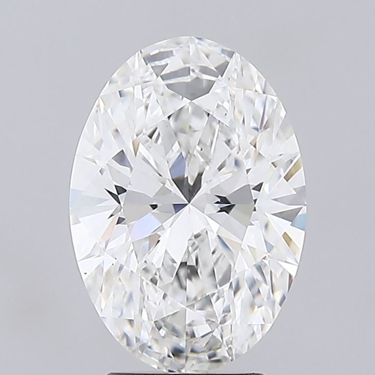 3.0 Carat Oval Lab Diamond with  Cut Diamond in 14KT  view 1
