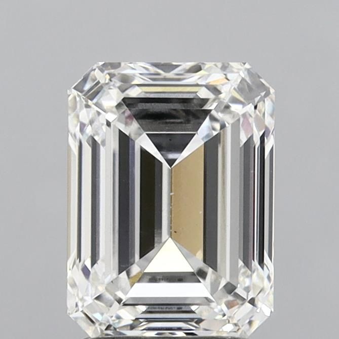 2.51 Carat Emerald Lab Diamond with  Cut Diamond in 14KT  view 1
