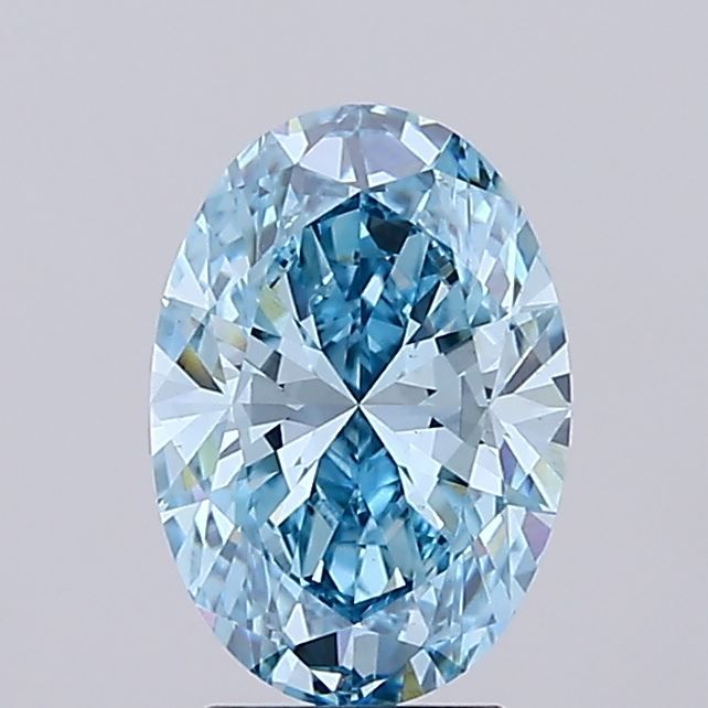 2.52 Carat Oval Lab Diamond with  Cut Diamond in 14KT  view 1
