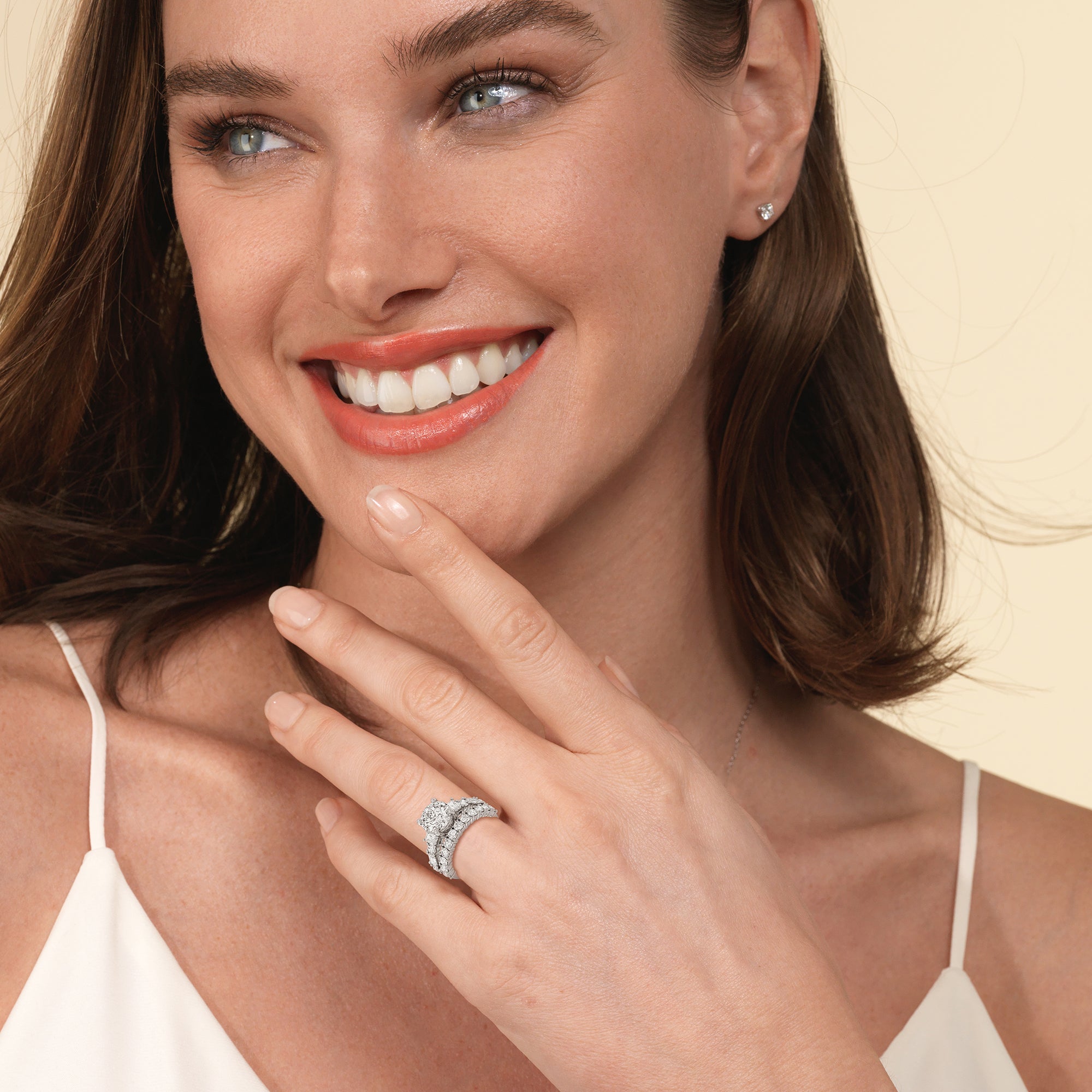 Round Hand Engraved Engagement Ring - Desirae - Sylvie Jewelry