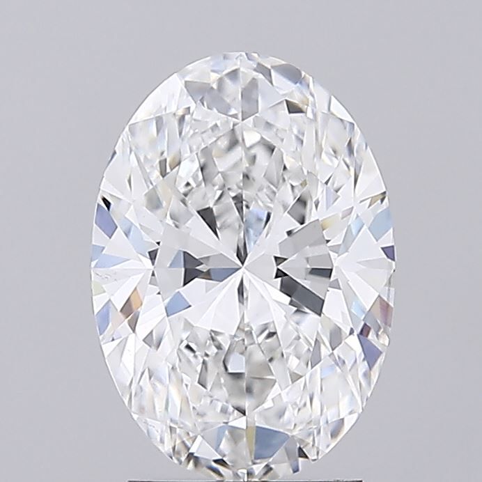 2.66 Carat Oval Lab Diamond with  Cut Diamond in 14KT  view 1
