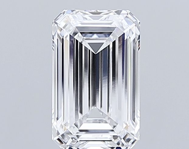 4.05 Carat Emerald Lab Diamond with  Cut Diamond in 14KT  view 1
