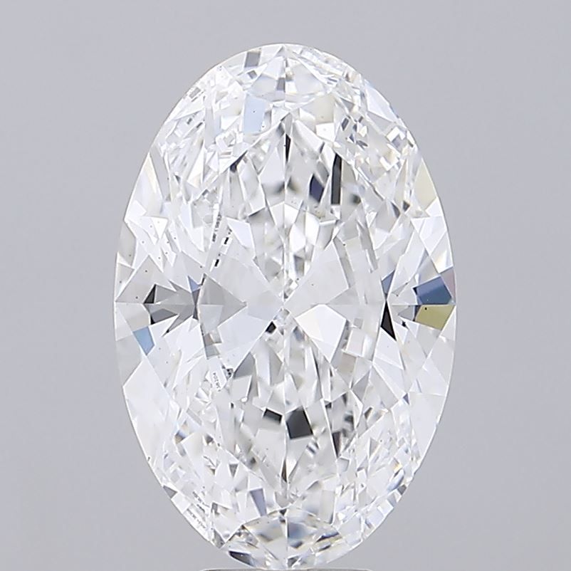 7.99 Carat Oval Lab Diamond with  Cut Diamond in 14KT  view 1
