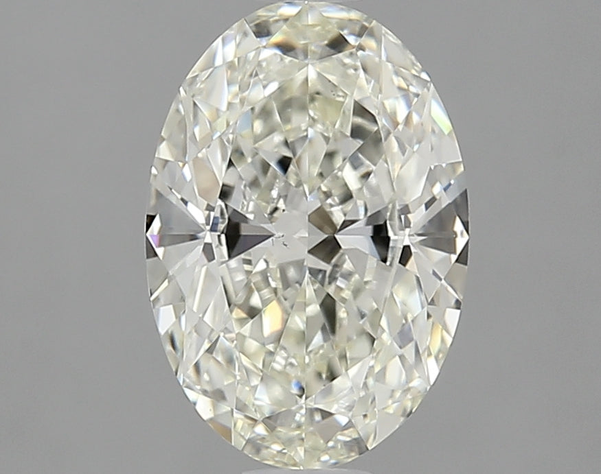 1.5 Carat Oval Natural Diamond with  Cut Diamond in 14KT  view 1
