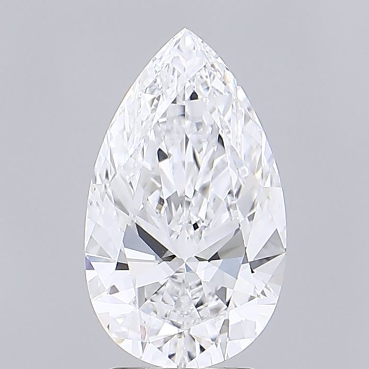3.06 Carat Pear Lab Diamond with  Cut Diamond in 14KT  view 1
