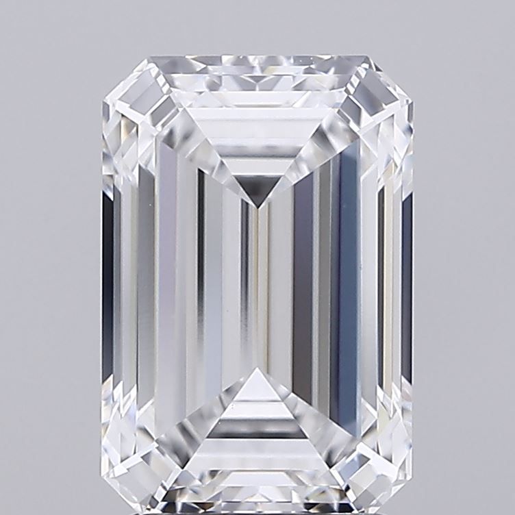2.51 Carat Emerald Lab Diamond with  Cut Diamond in 14KT  view 1
