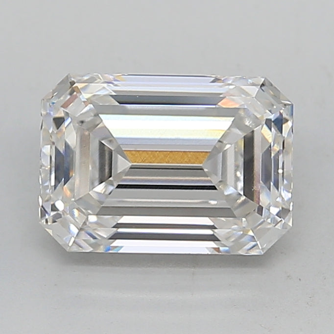 3.05 Carat Emerald Lab Diamond with  Cut Diamond in 14KT  view 1
