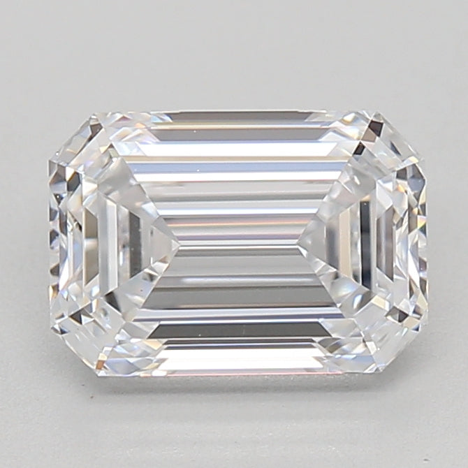1.06 Carat Emerald Lab Diamond with  Cut Diamond in 14KT  view 1

