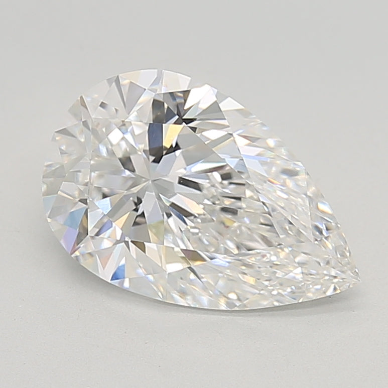 3.06 Carat Pear Lab Diamond with  Cut Diamond in 14KT  view 1
