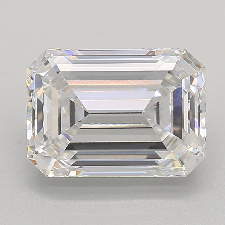 3.04 Carat Emerald Lab Diamond with  Cut Diamond in 14KT  view 1

