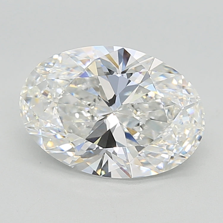 3.0 Carat Oval Lab Diamond with  Cut Diamond in 14KT  view 1
