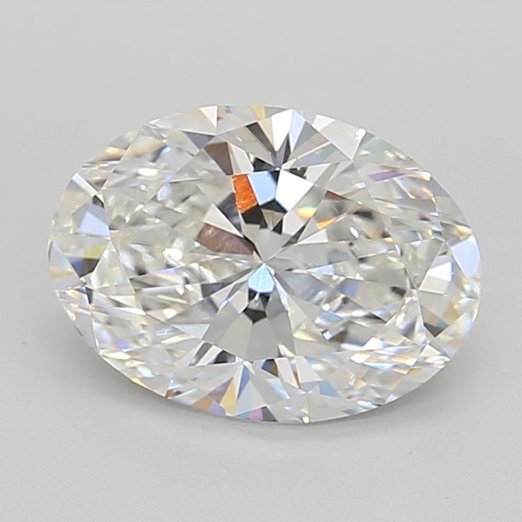 3.09 Carat Oval Lab Diamond with  Cut Diamond in 14KT  view 1
