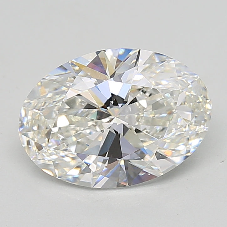 3.0 Carat Oval Lab Diamond with  Cut Diamond in 14KT  view 1
