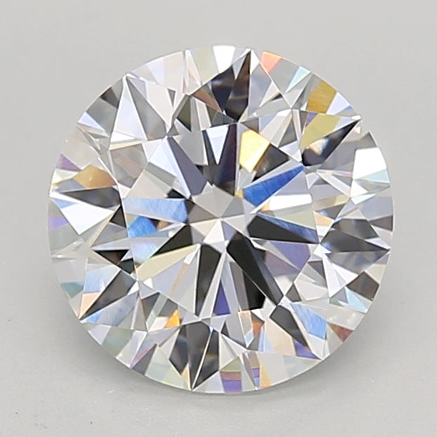 2.96 Carat Round Lab Diamond with  Cut Diamond in 14KT  view 1

