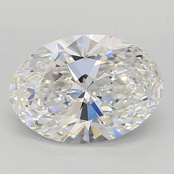 3.19 Carat Oval Lab Diamond with  Cut Diamond in 14KT  view 1
