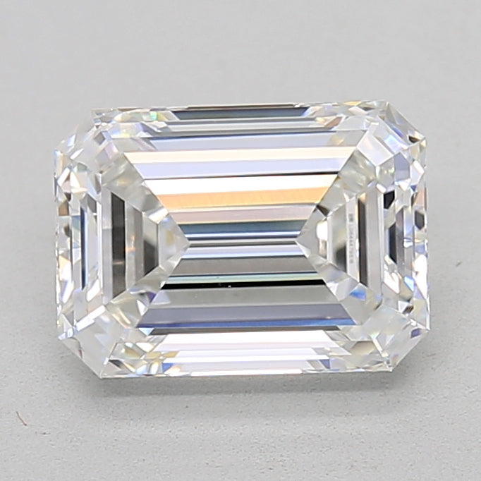 3.1 Carat Emerald Lab Diamond with  Cut Diamond in 14KT  view 1
