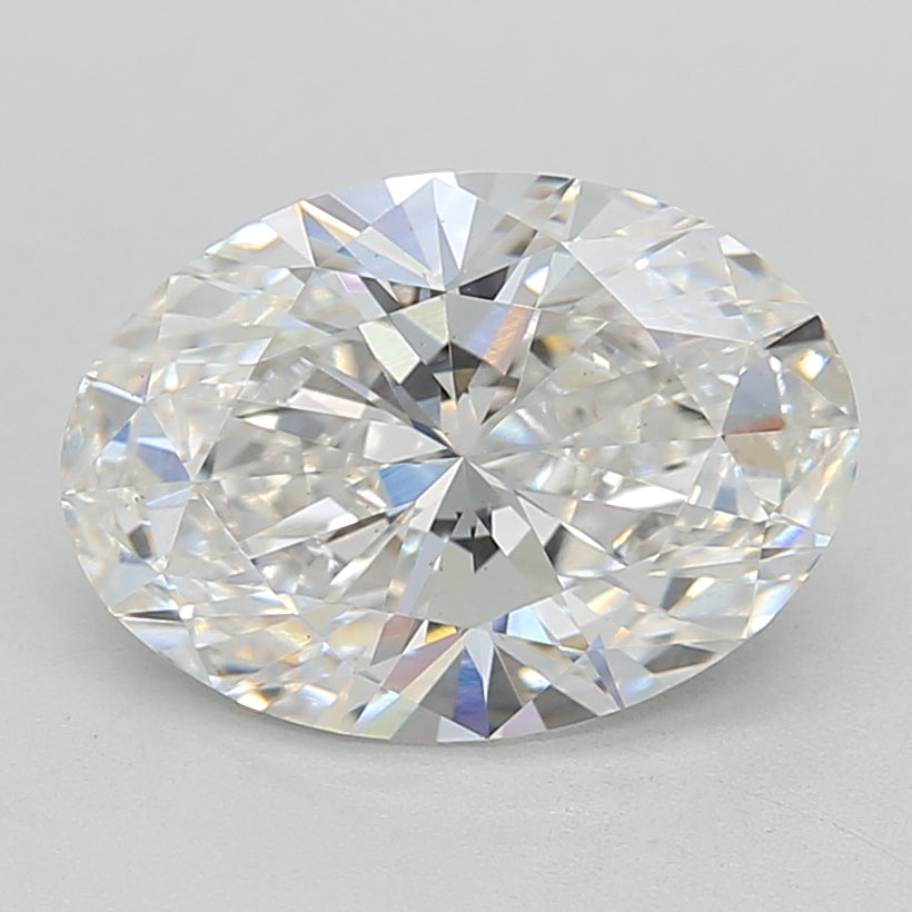 3.01 Carat Oval Lab Diamond with  Cut Diamond in 14KT  view 1
