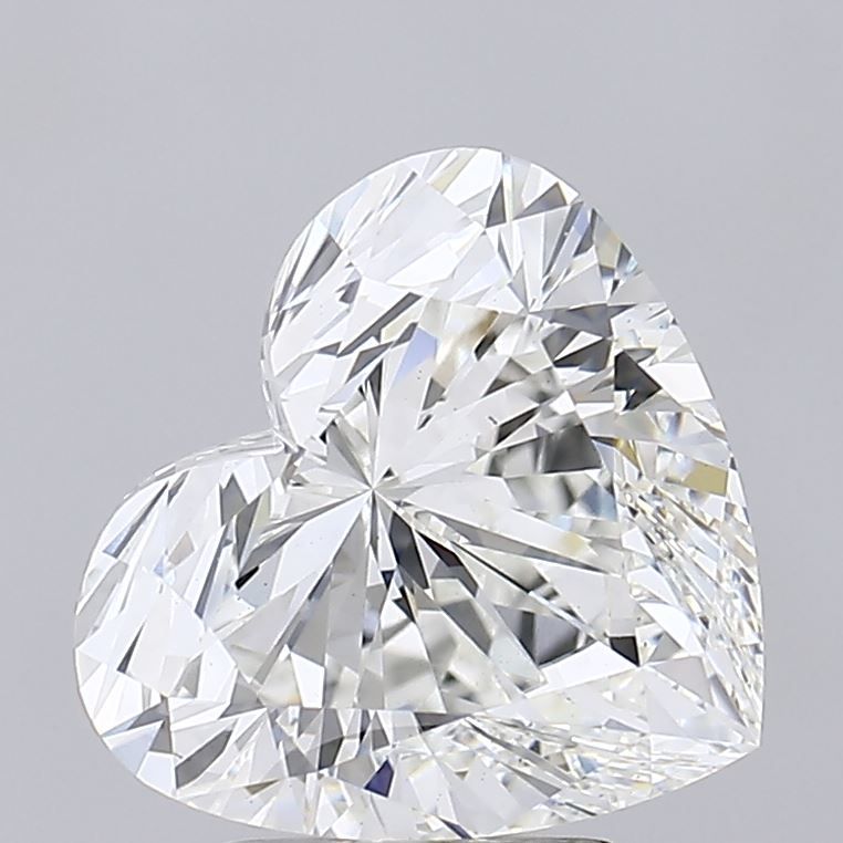4.08 Carat Heart Lab Diamond with  Cut Diamond in 14KT  view 1
