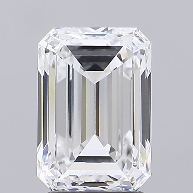 3.5 Carat Emerald Lab Diamond with  Cut Diamond in 14KT  view 1
