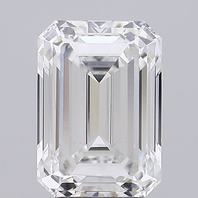3.24 Carat Emerald Lab Diamond with  Cut Diamond in 14KT  view 1
