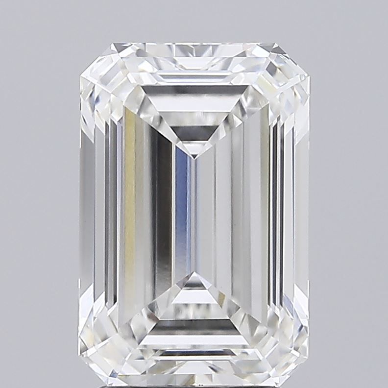 3.5 Carat Emerald Lab Diamond with  Cut Diamond in 14KT  view 1
