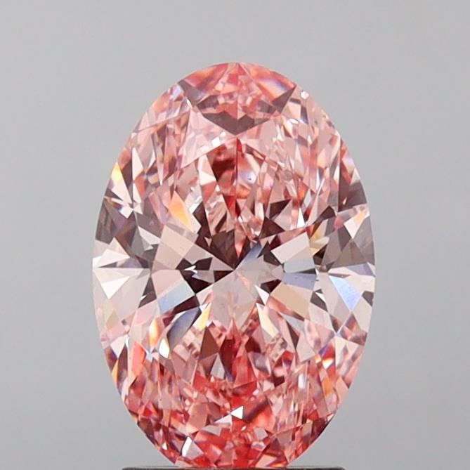 2.55 Carat Oval Lab Diamond with  Cut Diamond in 14KT  view 1
