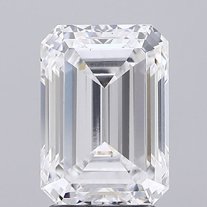3.16 Carat Emerald Lab Diamond with  Cut Diamond in 14KT  view 1
