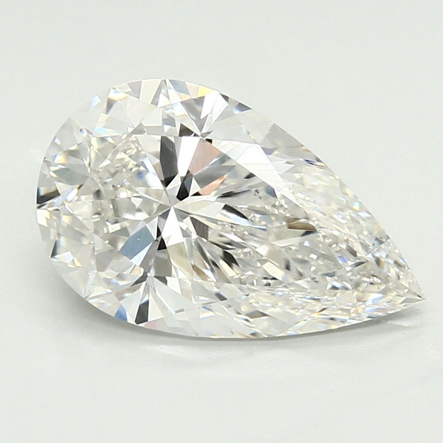 3.19 Carat Pear Lab Diamond with  Cut Diamond in 14KT  view 1
