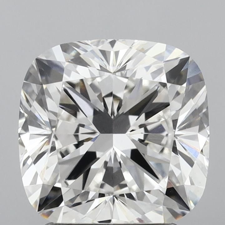 2.58 Carat Cushion Lab Diamond with  Cut Diamond in 14KT  view 1
